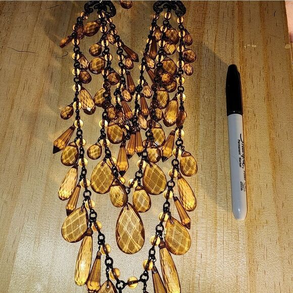 Joan Rivers 3 Row Sparkling Teardrop Necklace 26" NWOT EXCELLENT CONDITION - Picture 5 of 7